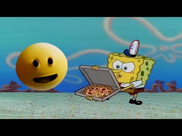 Verity trying to get a pizza from Spongebob
