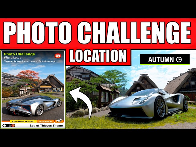 Forza Horizon 6 Photo Challenge #RuralLotus - Shirakawa Go Exact Location (Autumn Season)