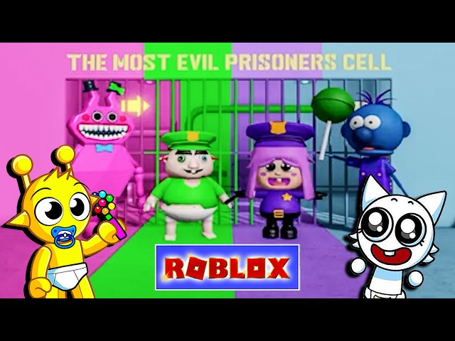BABY SIMON SPRUNKI vs MISS HAPPI vs BABY ROBY vs POLLY vs CLYDE!  #roblox #obby