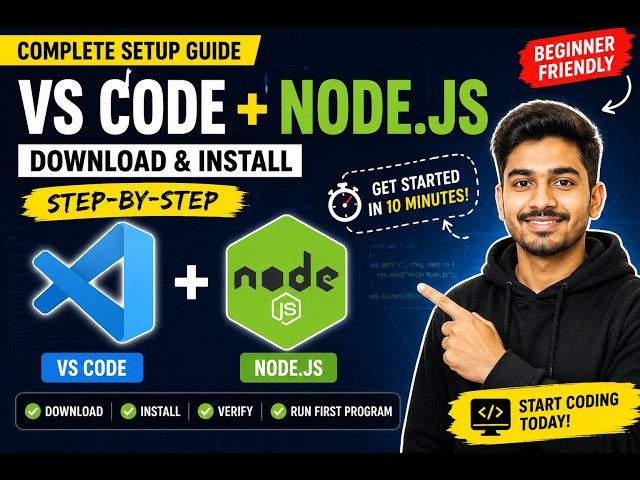 how to download and install VS Code + Node.js on Windows, step by step! 💻🔥