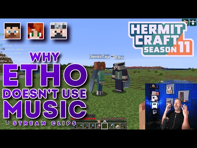 Why Etho Doesn't Use Music In His Videos | Stream Clips | Hermitcraft Season 11