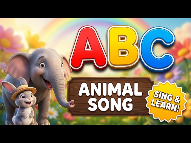 ABC Animal Song for Kids | Learn Alphabet A-Z with Cute Animals | Fun Pop Kids Nursery Rhymes