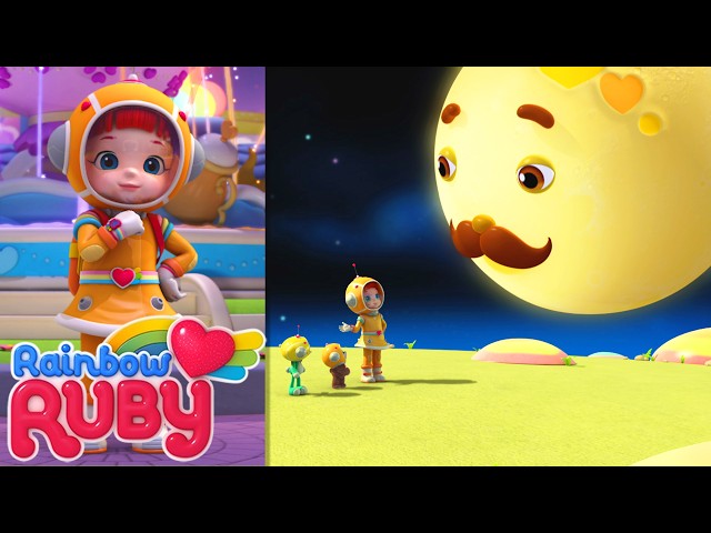 Astronaut Space Rescue! Where Is Mr. Moon? | Rainbow Ruby - WildBrain | Full Episodes for Kids