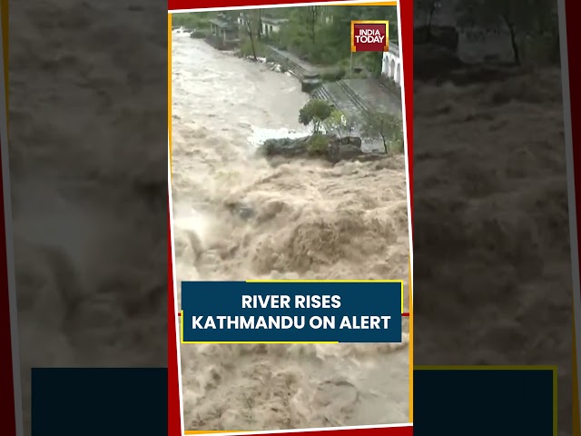 Kathmandu Rain Alert: Bagmati River Levels Rise Sharply | Flash Flood | Shorts #viral #shorts