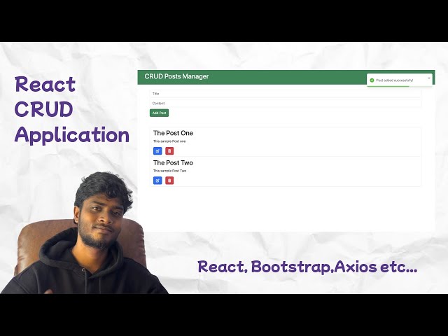 CRUD Posts Manager with React, Bootstrap, Axios & JSON Server | Full Tutorial