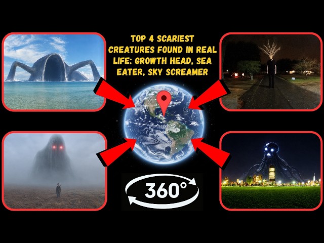Video 360° - Top 4 Scariest Creatures Found in Real Life: Growth Head, Sea Eater, Sky Screamer