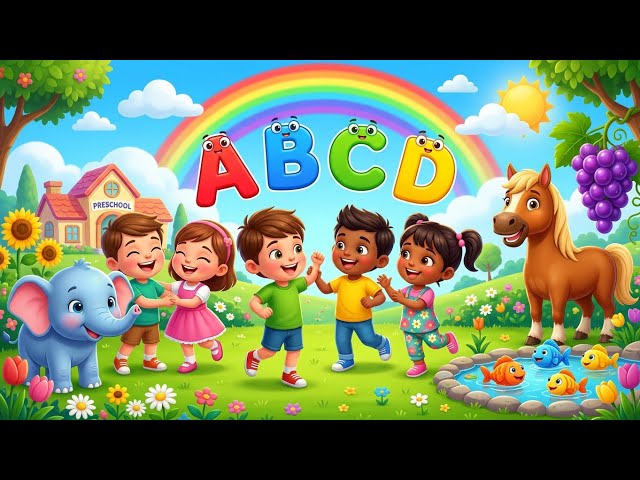 ABC Kids Nursery🎵🐘🐟 | EFGH Learning for Kids | E for Elephant, F for Fish 🎵🐘🐟