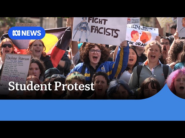 Students hold anti-Pauline Hanson rally at State Library in Melbourne | ABC NEWS
