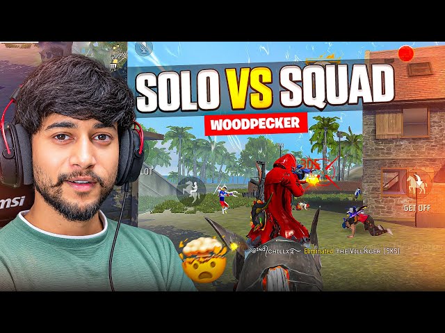 OP Woodpecker Solo Vs Squad One Tap Gameplay🔥 Free Fire