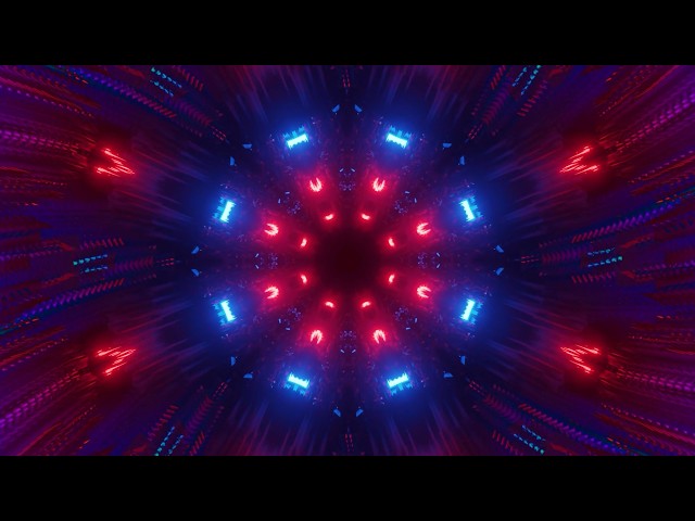4K Tunnel Loop VJ Club Visuals Blue Red Trippy Vibes
