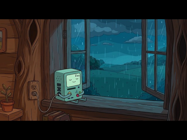 FALL ASLEEP FAST with BMO 💤 8 Hours Lofi Rain, Tape Hiss & Meditation Music