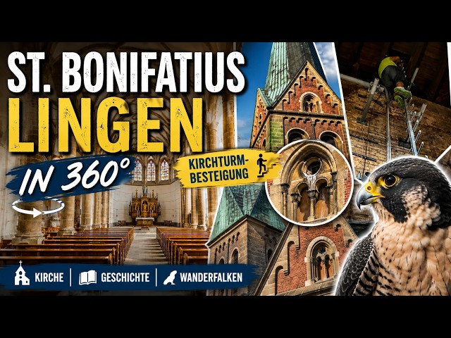 ⛪ St. Bonifatius Lingen in 360° | A Glimpse Beneath the Peregrine Falcons' Home 🦅