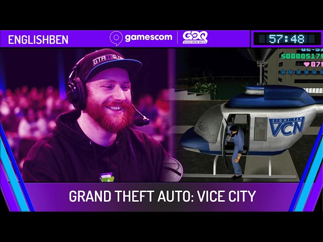 Grand Theft Auto: Vice City by EnglishBen in 57:48 - gamescom GDQ 2026