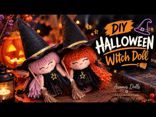 DIY Mini Witch Doll | Easy 12-Minute Halloween Tutorial 🧙‍♀️🎃