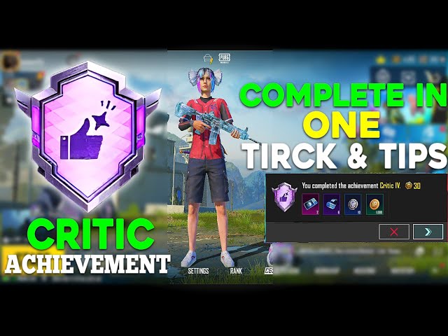 How To Complete (Critic) Achievement In PUBGM / BGMI TIPS & TRICKS.
