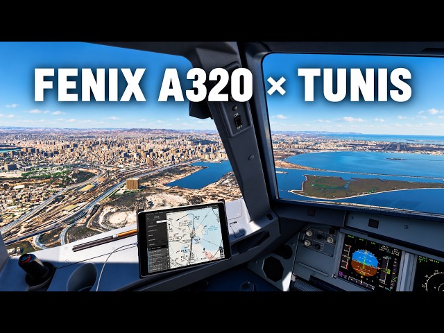 Beautiful Approach into Tunis ✈️ Fenix A320  Full Landing  Ryzen 7 9850X3D + RTX 4090
