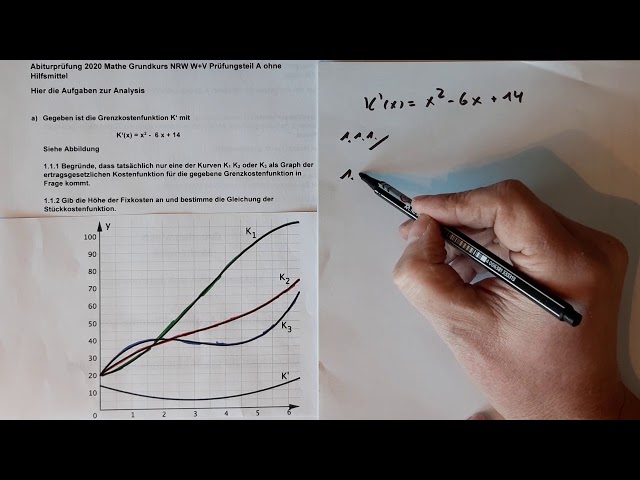 Business and Administration Part 1 Math Abitur Exam 2020 Basic Course Part A Analysis