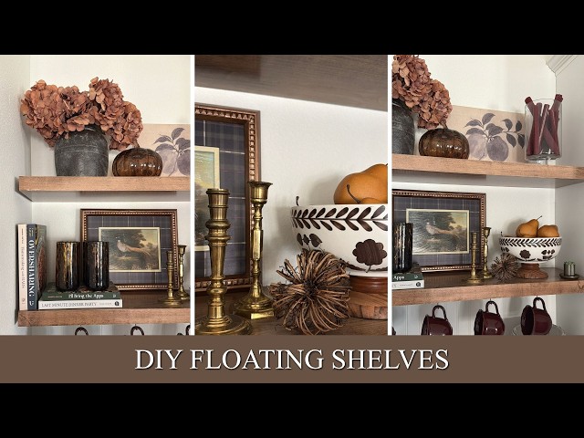 How To: DIY Floating Shelves | Mini Kitchen Makeover