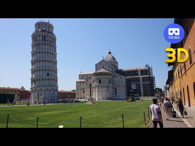 VR180 View of the Pisa tower in Italy