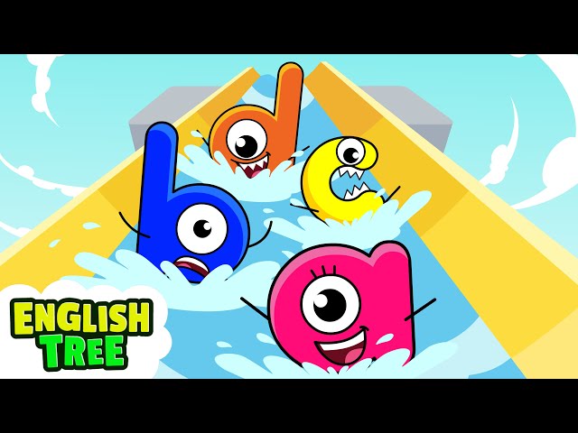 Giant Water Slide | Alphabet Buds Letters A-B-C-D 🛝🥹🤯