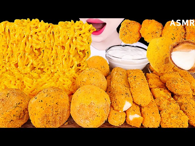 ASMR MUKBANG｜CHEESE NOODLES, CHEESE BALL, CHEESE STICKS, CHICKEN 뿌링클 볶음면 치즈볼 치즈스틱 콜팝EATING SOUNDS 먹방