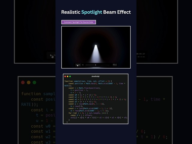 Realistic Spotlight Beam Effect | HTML, CSS & JS
