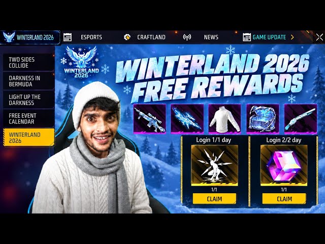 WINTERLAND 2026 FREE REWARDS ❄️ Free Fire Max