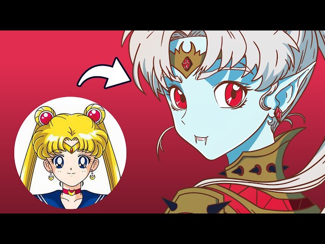 [Art Stream] Drawing Sailor Moon as a Vampire 🩸(Digital Drawing) #illustration #drawing #art