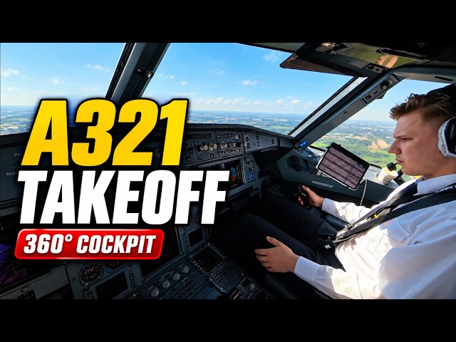 Airbus A321 Cockpit Takeoff from Moscow DME | 360°