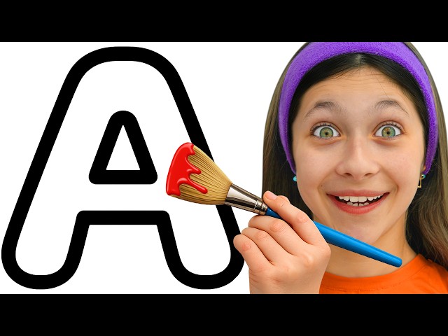 Angel is Painting ABC Letters | Learning English Alphabet for Toddlers, Children