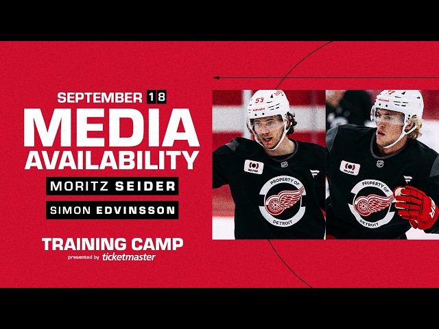 Moritz Seider, Simon Edvinsson Media Availability | Detroit Red Wings Training Camp