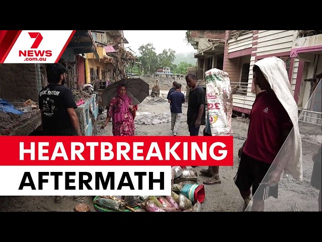 A wall of water then suffocating mud: Searching for Nepal survivors | 7NEWS