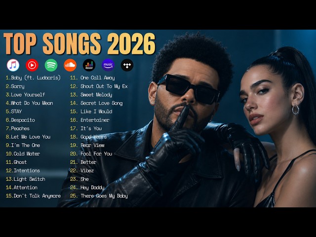 Top Hits 2026 🌍 Shakira, Justin Bieber, The Weeknd, Ariana Grande, Dua Lipa♫ Trending Pop Songs 2026