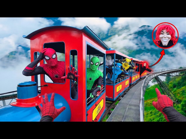 Pennywise Takes Over a Moving Train! Team Spider-Man Must Escape! (Action POV)
