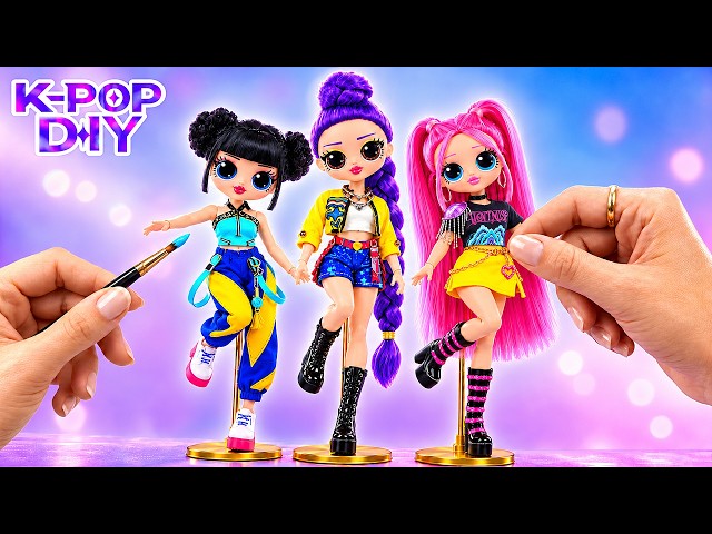 DIY K-Pop Demon Hunters Glow Up! Huntrix Makeover & Outfits | 12 DIYs for L.O.L. Doll