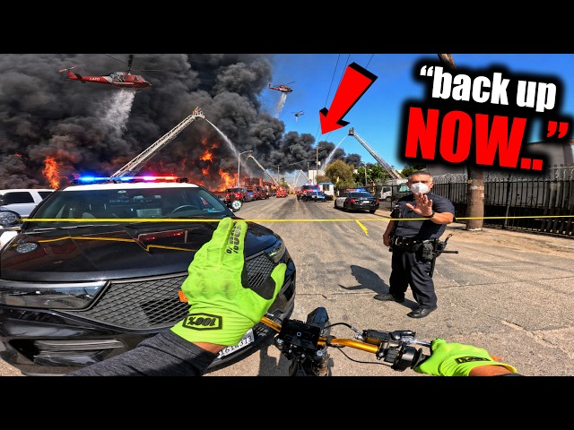 RIDING RIGHT INTO A DISASTER ZONE IN LA.. *FOOTAGE*