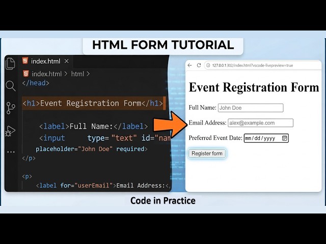 How to Build an HTML Event Registration Form from Scratch | Code in Practice