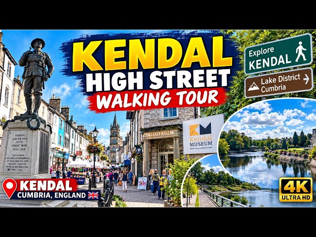 Kendal High Street Walking Tour  | Explore the Lake District Gateway | Cumbria 4k