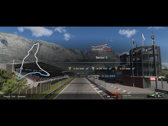GT7 - Sector 3 - Dragon Trail Seaside - Circuit Experience - Jaguar F-Type GR3 - 🏆