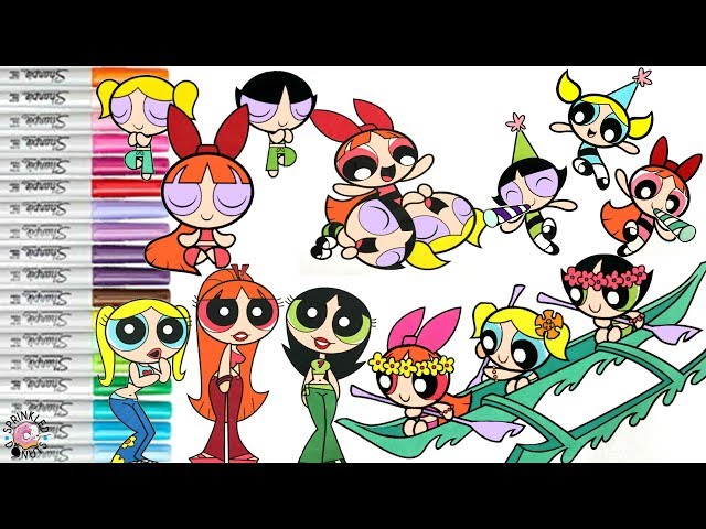 Powerpuff Girls Coloring Book Compilation Bubbles Blossom Buttercup PPG RRB | SPRiNKLED DONUTS