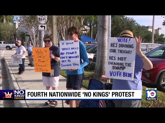 Coral Springs residents, visitors participate in fourth nationwide 'No Kings' protest