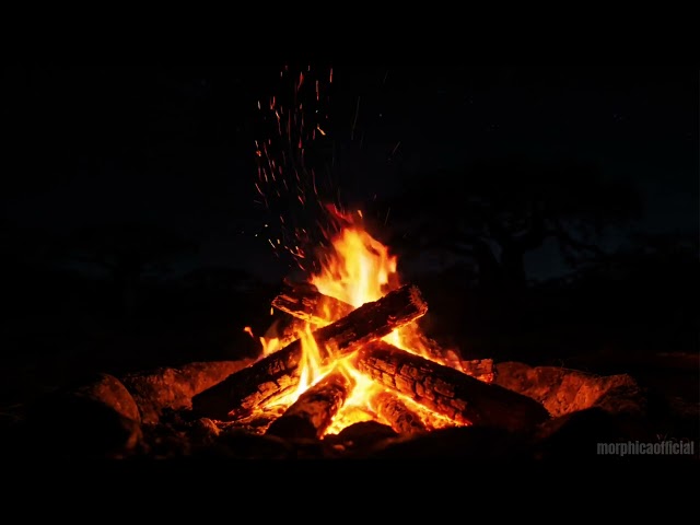 Relaxing Campfire Loop 🔥 Cozy Night Ambience | 4K Seamless Fire Loop for Sleep & Study 