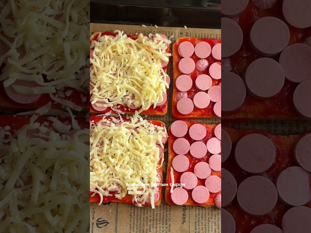Toast bread mini-pizzas: ready in 15 minutes 🍕#toastpizza #minipizza