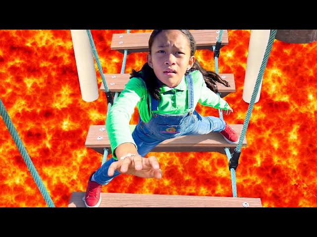 Andrea Eva and Wendy's Playground Turns Into Lava!