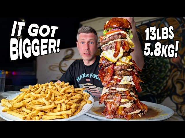 ARIZONA'S BIGGEST BURGER CHALLENGE KEEPS GETTING BIGGER! 23,400 CALORIES!? 13LB/5.8KG