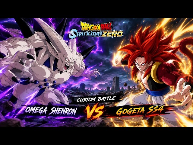 Fight between Omega Shenron and Gogeta.