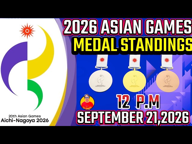 MEDAL STANDINGS 2026 ASIAN GAMES AS OF SEPTEMBER 21,2026 12 P.M|2026 ASIAN GAMES MEDAL STANDINGS