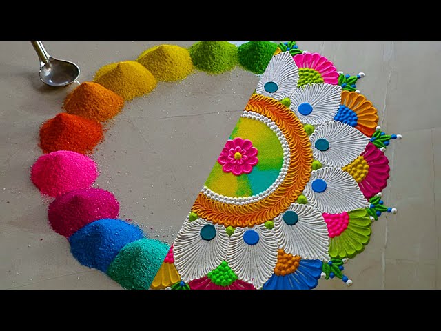 Satisfying video | Sand art | Happy New Year rangoli designs 2025