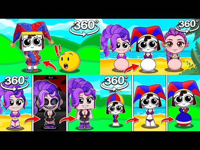 Sprunki MINECRAFT POMNI And LILY React In 360! Digital Circus + Poppy Playtime 5 COMPILATION