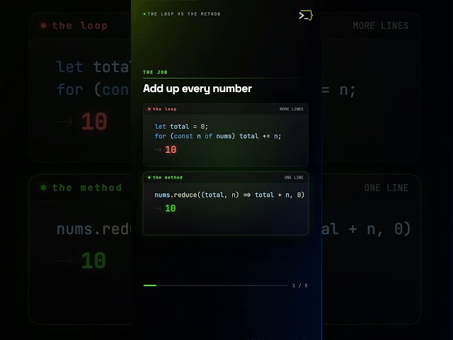 Don't Use a Loop for This #coding #software #javascript #softwaredevelopment #softwareengineering
